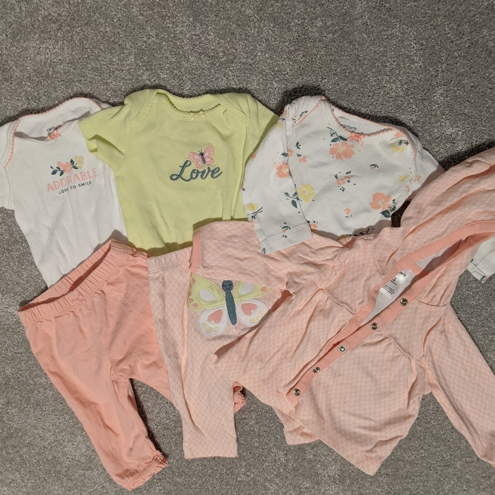 Carter's 3 mo 6 piece matching outfit set